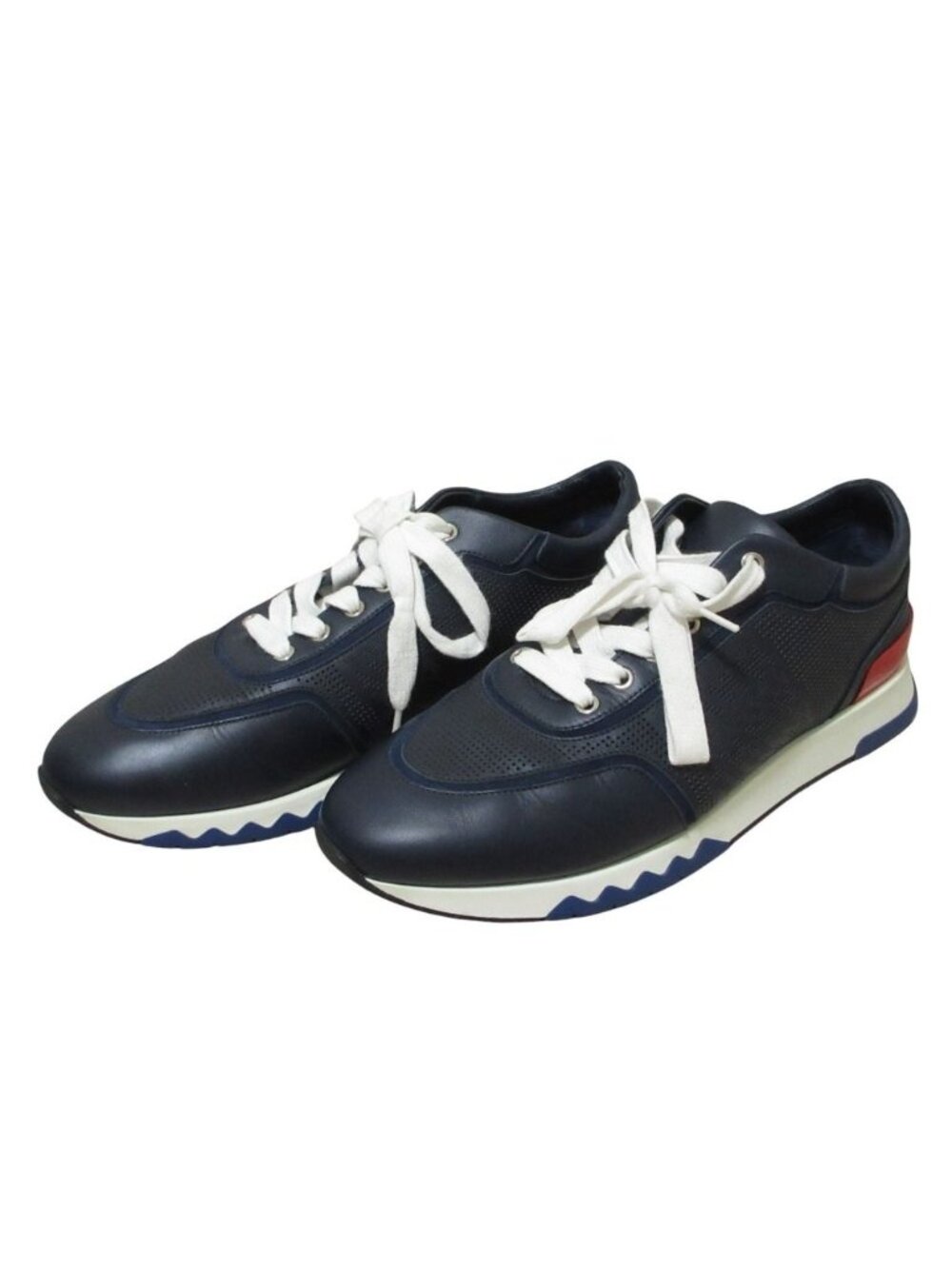 Hermes Addict Leather Sneakers Navy
